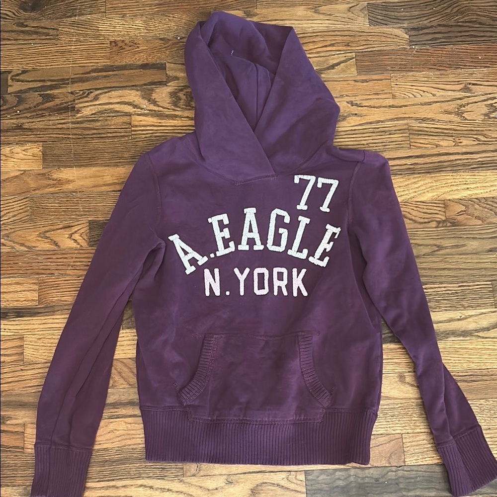 American Eagle Purple Long Sleeve Hoodie - Picture 1 of 9
